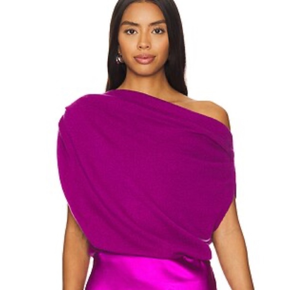 Like New The Sei Asymmetric Drape Sweater In Açaí Berry